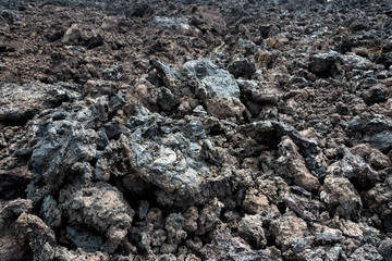 Background of rocks made of cold lava in Lanzarote, Canary Islands, Spain