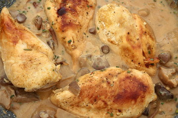 filets de poulet sauce champignons