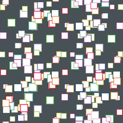 Seamless geometric background. Abstract pattern with squares for printing on fabric, Wallpaper, packaging, gift wrapping,  textile, bedding. Repeatable vector illustration. Dark color.