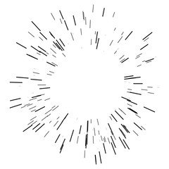 Obraz premium Sun burst shapes. Linear drawing of rays of the sun in dynamic style. Vector illustration. Icon black on white. Design element for logo, signs