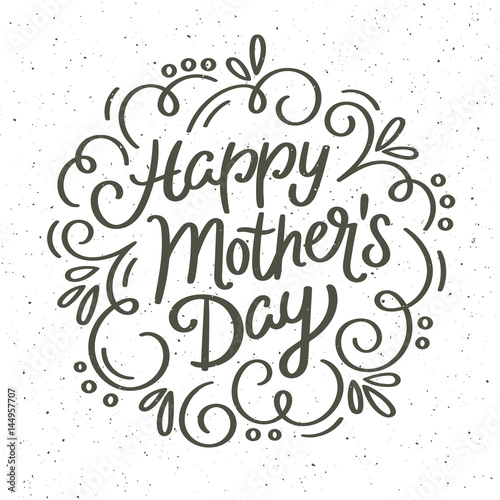 Download "Vintage Happy Mother's Day decorative greeting card. Hand ...