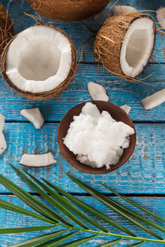 close-up of a coconut oil