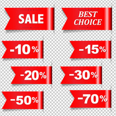 Red Discount Ribbons