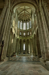 Obraz premium Interior design of Mont Saint-Michel abbey at day, France