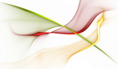 Abstract green, yellow and red color wavy background