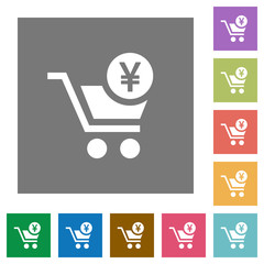 Checkout with Yen cart square flat icons