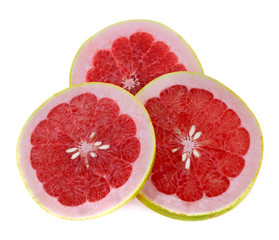 Red grapefruit isolated on white background