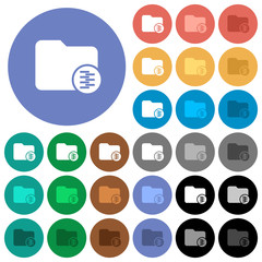 Compressed directory round flat multi colored icons