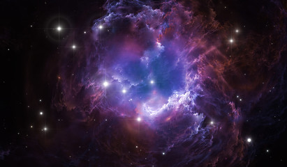 Reflection nebula the site of star formation, illustration