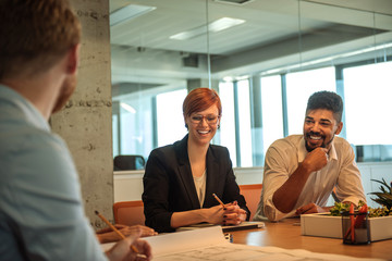 Business meeting in an office