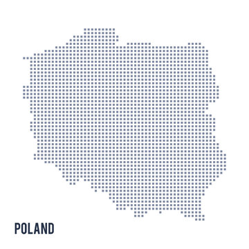 Fototapeta Vector pixel map of Poland isolated on white background
