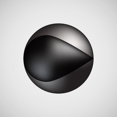 Black premium bubble badge, button template with realistic reflex and light background for logo, design concepts, banners, posters, web, sites, UI, applications, apps, prints. Vector illustration.
