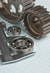 caliper with gears and bearings