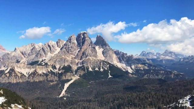 A motion time lapse of Dolomites view Monte Cristallo, Cortina d'Ampezzo, Italy
