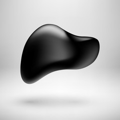 Black premium bubble badge, button template with realistic shadow, reflex and light background for logo, design concepts, banners, posters, web, UI, applications, apps, prints. Vector illustration.