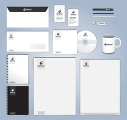 Black and White modern  Corporate Identity Design template, Illustration Vector 10