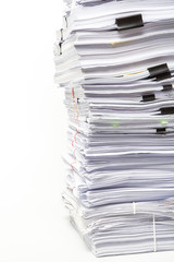 Stack of Documents isolated on white background