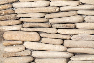 Pebble stone wall.