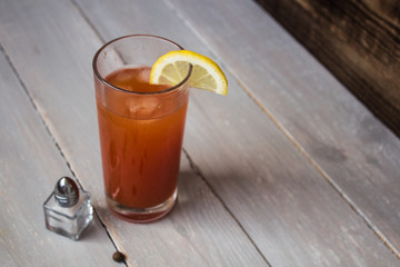 tomato juice with salt and lemon