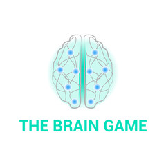 Vector brain logo template. Creative concept logotype. EPS10. Can be used for print on T-shirt.