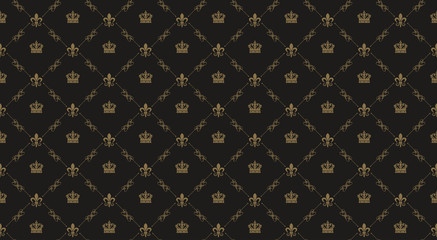Interior design. Black royal background pattern - obrazy, fototapety, plakaty