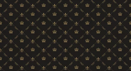 Fotobehang Interior design. Black royal background pattern © PETR BABKIN