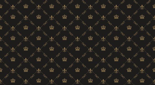 Interior design. Black royal background pattern