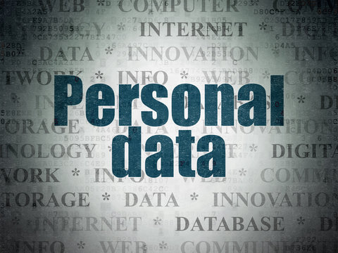Data concept: Personal Data on Digital Data Paper background