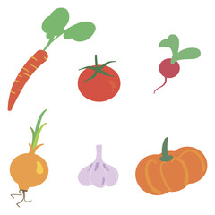 Vegetable seamless pattern. Vector design elements