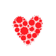 Red paint splash heart