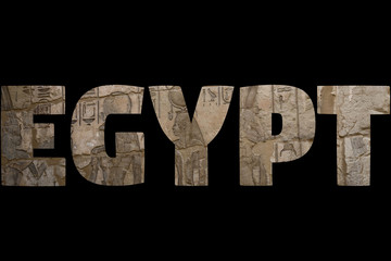 Word EGYPT over symbolic places.