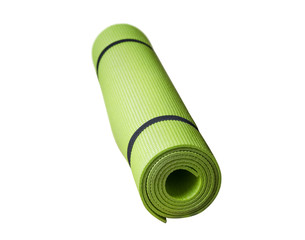 Green karemat on white background