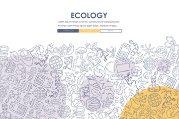ecology Doodle Website Template Design