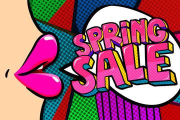 Sale Message in pop art style