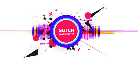 Obraz premium Geometric glitch abstract vector background. Modern chaos illustration.