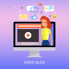 Concept of video blogging.