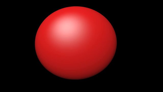 Animation of a red Ball in motion. Abstract round rubber piece on a black background.