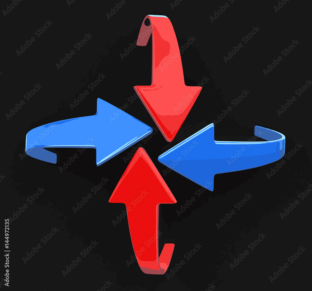 Poster set of color vector arrows. image with clipping path