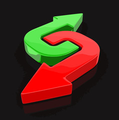 Two arrows. Image with clipping path