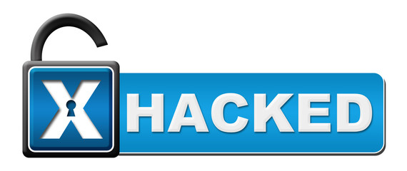 Hacked Blue Opened Lock Horizontal 