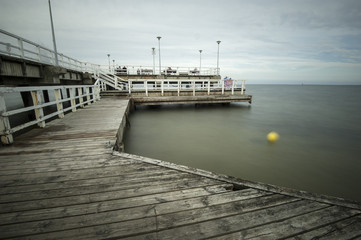 Fototapeta na wymiar Promenade pier on the Baltic Sea on the beach of Sopot in Poland