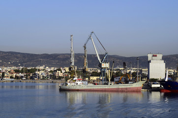 Naklejka premium Greece, Industry, ship