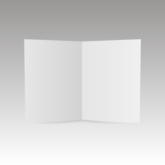 Blank brochure mock up isolated on soft gray background. Vector 
