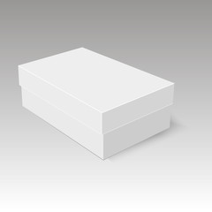 Blank paper or cardboard shoe box template. Vector illustration.
