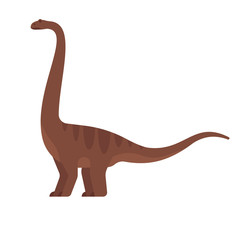 Vector flat style illustration of prehistoric animal - brontosaurus.