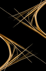 Broken stick on a black background