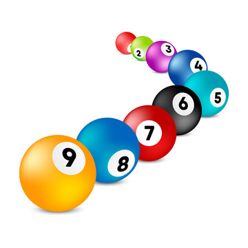 Bingo lottery balls.  . Vector lottery number balls set colorful. Vector illustration