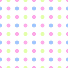 Seamless pattern with colorful  polka dot fabric, wallpaper  . Vector