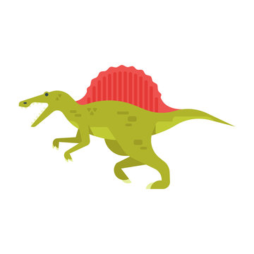 Vector flat style illustration of prehistoric animal - spinosaurus.