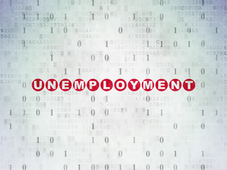 Business concept: Unemployment on Digital Data Paper background